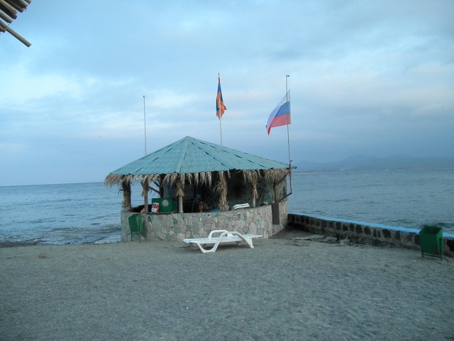 Bar on the beach catering to Russians